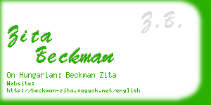 zita beckman business card